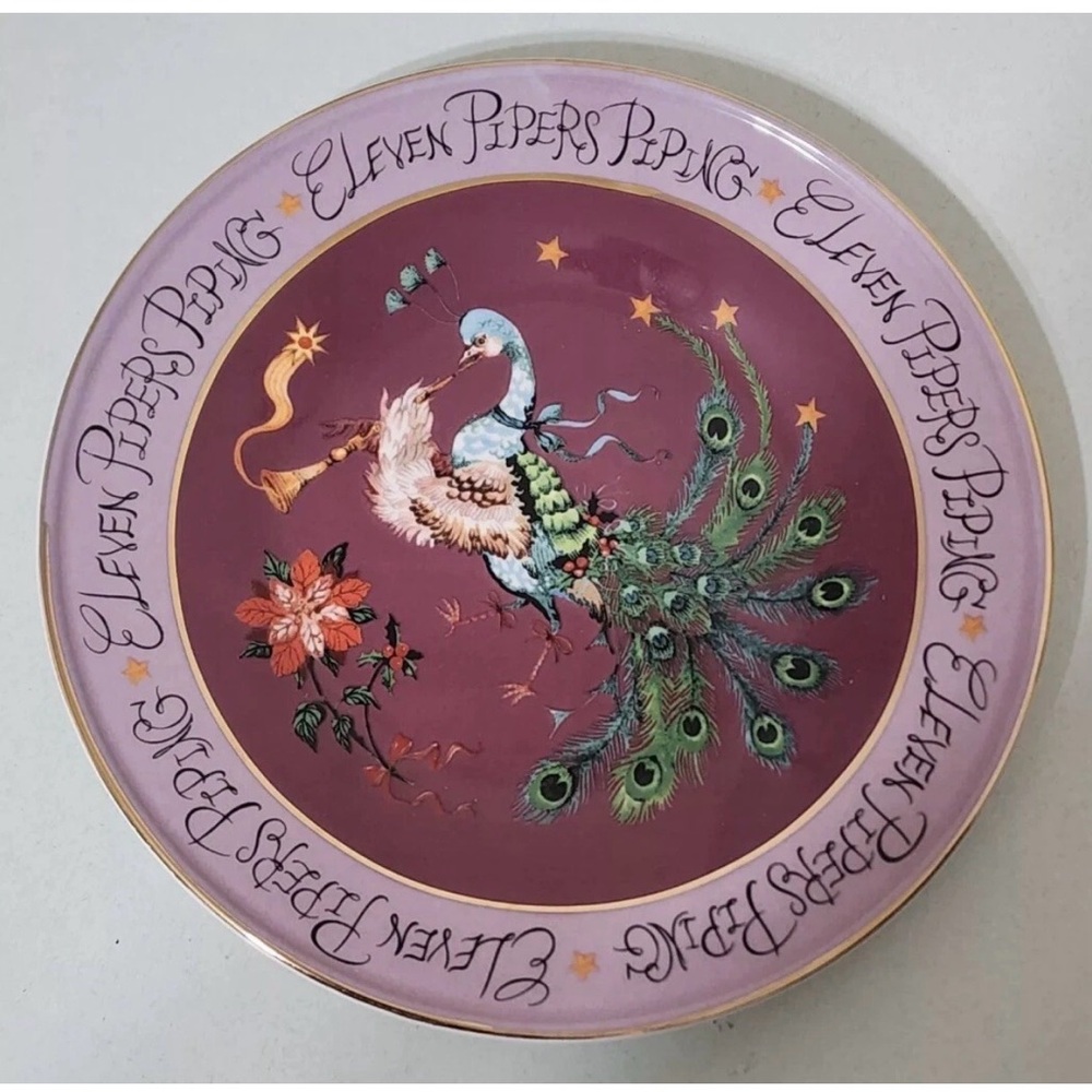 Rare Anthropologie Phannapast Taychamaythakool 12 Days Christmas Plate 11 Piper